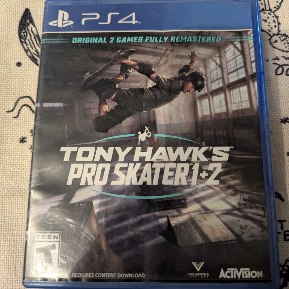 Tony Hawk Pro Skater 1 & 2 remastered PS4 videogame